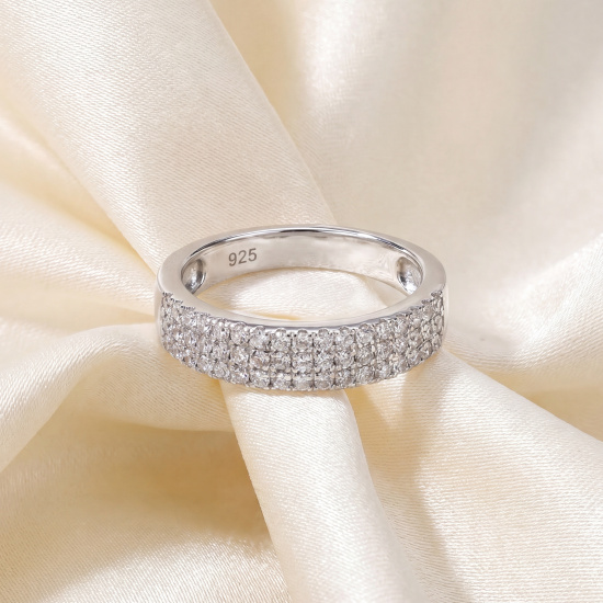Damen Ring 925 Sterling Silber 69 Zirkonia Silberring