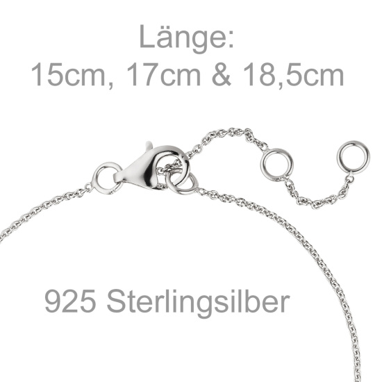 Armband Herz Herzen 925 Sterling Silber 21 Zirkonia 18,5 cm Silberarmband