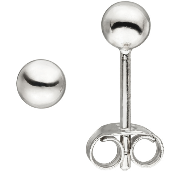 Ohrstecker Kugel 4 mm 925 Sterling Silber Ohrringe Kugelohrstecker