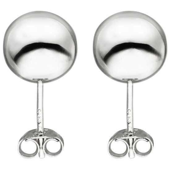Ohrstecker Kugel 10 mm 925 Sterling Silber Ohrringe Kugelohrstecker