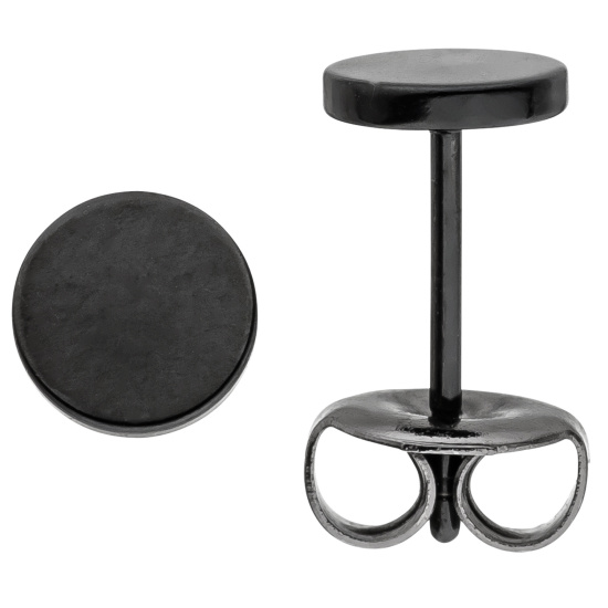 Ohrstecker Studs 6 mm aus Edelstahl schwarz beschichtet Ohrringe