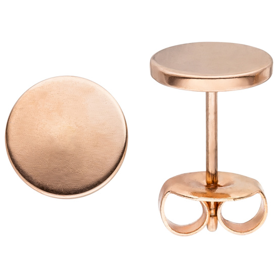 Ohrstecker Studs 8 mm aus Edelstahl rotgold farben beschichtet Ohrringe