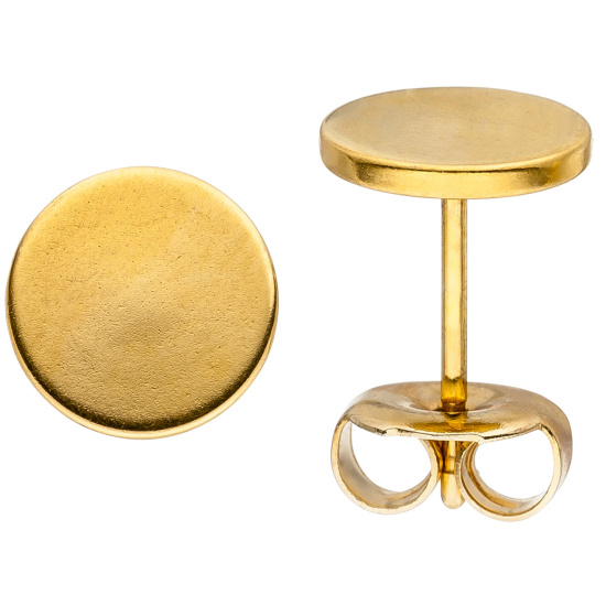 Ohrstecker Studs 8 mm aus Edelstahl gold farben beschichtet Ohrringe