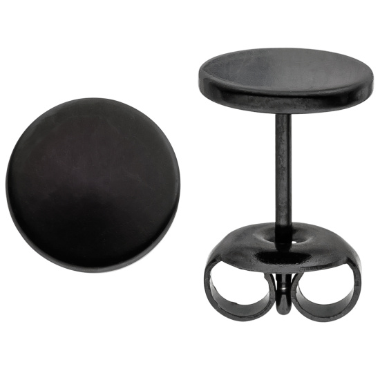 Ohrstecker Studs 8 mm aus Edelstahl schwarz beschichtet Ohrringe