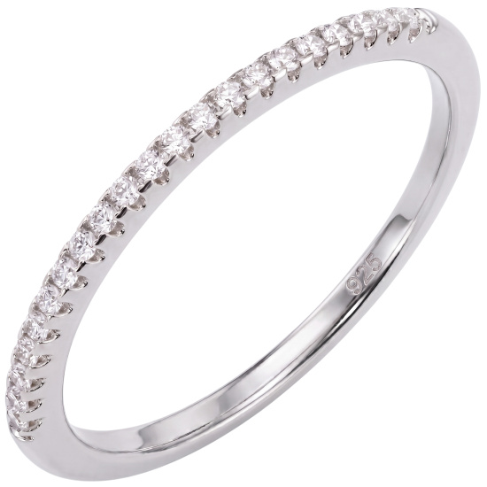 Damen Ring schmal 925 Sterling Silber mit 21 Zirkonia Silberring
