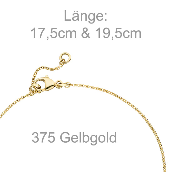 Armband Unendlichkeit 375 Gold Gelbgold bicolor 7 Zirkonia 19,5 cm Goldarmband