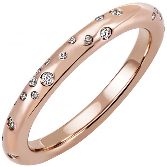 Damen Ring 585 Gold Rotgold Roségold 34 Diamanten Brillanten Diamantring