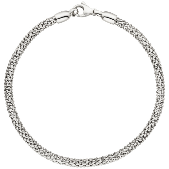 Armband 750 Gold Weißgold 20 cm Weißgoldarmband Popcorn-Armband