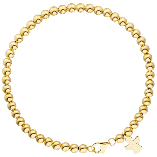 Armband mit Engel 585 Gold Gelbgold 19 cm Goldarmband Schutzengel