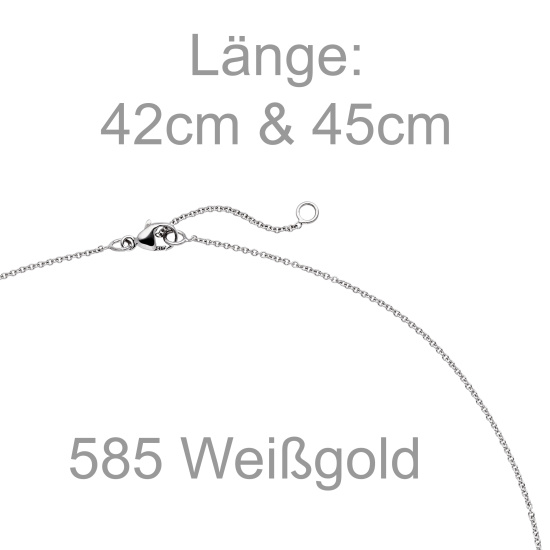 Collier Halskette Schmetterling 585 Weißgold 20 Diamanten Brillanten 45 cm Kette