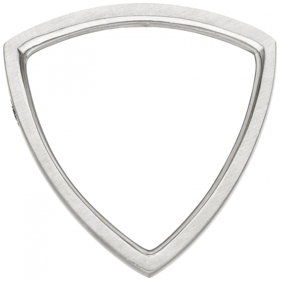 Damen Ring dreieckig Dreieck 950 Platin matt 1 Diamant Brillant Platinring