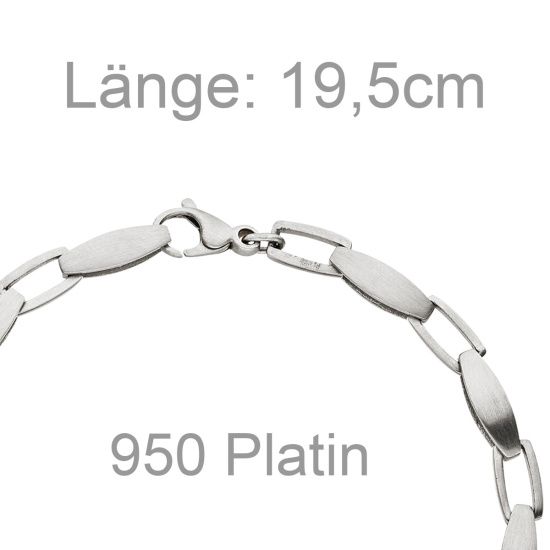 Armband 950 Platin matt 19,5 cm Platinarmband
