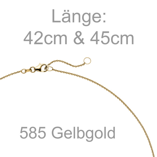 Collier Kette mit Anhänger 585 Gold Gelbgold 1 Diamant Brillant 0,70 ct. 45 cm