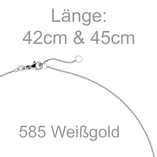 Collier Kette mit Anhänger 585 Gold Weißgold 1 Diamant Brillant 0,50 ct. 45 cm