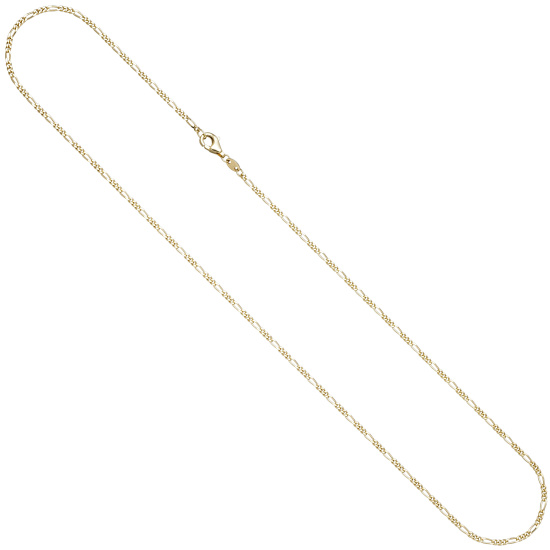 Figarokette 585 Gold Gelbgold diamantiert 1,7 mm 45 cm Kette Halskette Goldkette