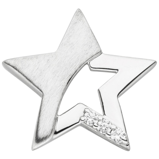 Kinder Schmuck-Set Stern 925 Sterling Silber mit Zirkonia und Kette 38 cm
