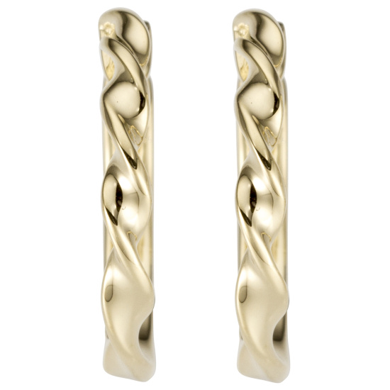 Creolen gedreht 585 Gold Gelbgold Ohrringe Goldcreolen Goldohrringe