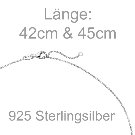 Collier Halskette 925 Silber 4-Malachit-Cabochons 1 Zirkonia 45 cm Kette