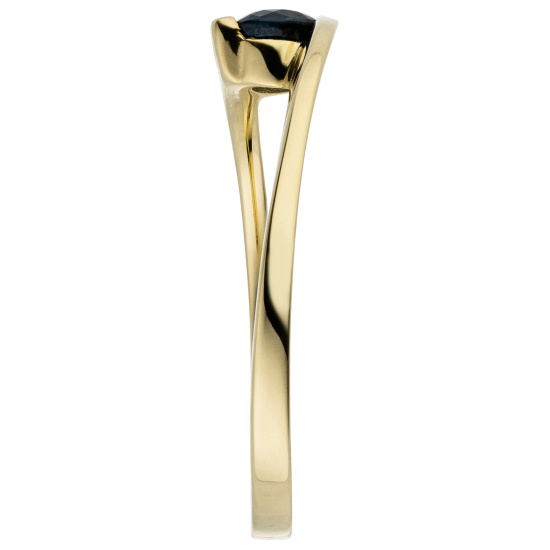 Damen Ring 333 Gold Gelbgold 1 blauer Safir Goldring