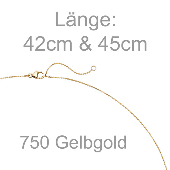Collier 750 Gold Gelbgold 1 Diamant Brillant 45 cm