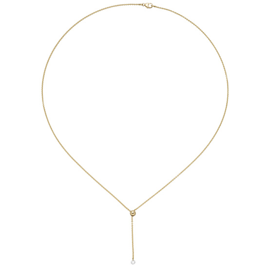 Collier 750 Gold Gelbgold 1 Diamant Brillant 45 cm