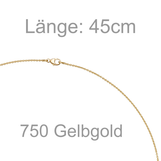 Collier 750 Gold Gelbgold 1 Diamant Brillant 45 cm