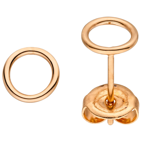 Ohrstecker Kreis Edelstahl rotgoldfarben beschichtet Ohrringe