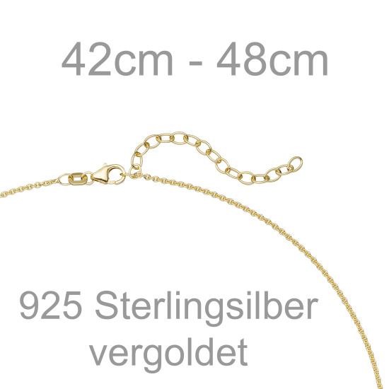 Collier Fee 925 Sterling Silber gold vergoldet 48 cm Silberkette Karabiner