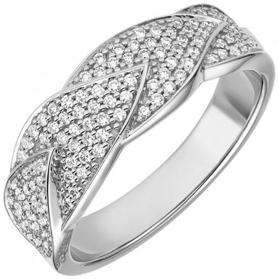 Damen Ring 585 Gold Weißgold 119 Diamanten Brillanten 0,45ct. Diamantring