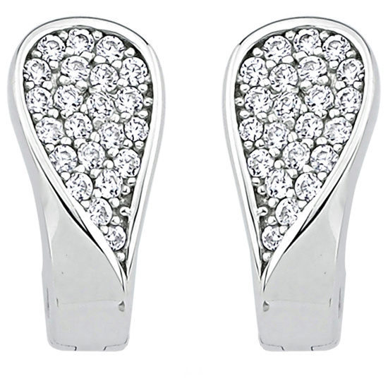 Creolen 925 Sterling Silber 44 Zirkonia Ohrringe Silberohrringe