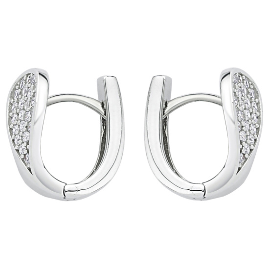 Creolen 925 Sterling Silber 44 Zirkonia Ohrringe Silberohrringe