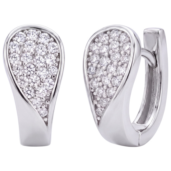 Creolen 925 Sterling Silber 44 Zirkonia Ohrringe Silberohrringe