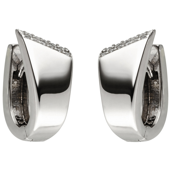 Creolen 925 Sterling Silber 24 Zirkonia Ohrringe Silbercreolen Silberohrringe