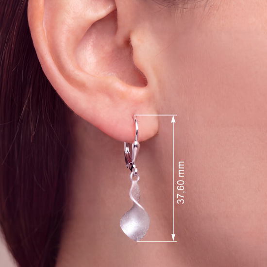 Ohrhänger 925 Sterling Silber matt Ohrringe Boutons Silberohrringe