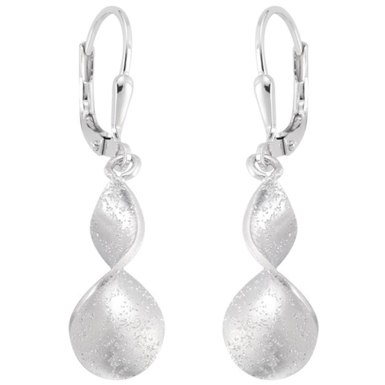 Ohrhänger 925 Sterling Silber matt Ohrringe Boutons Silberohrringe