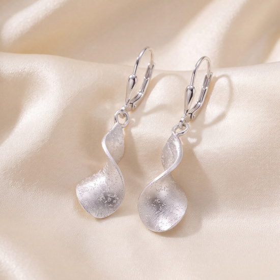 Ohrhänger 925 Sterling Silber matt Ohrringe Boutons Silberohrringe