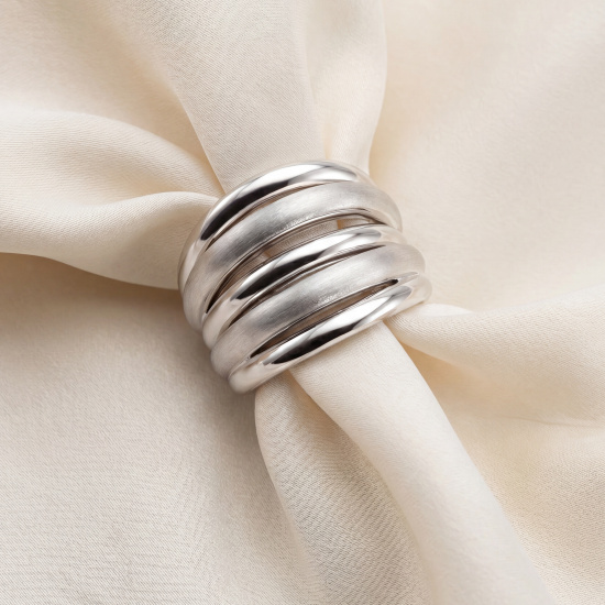 Damen Ring mehrreihig 925 Sterling Silber Silberring