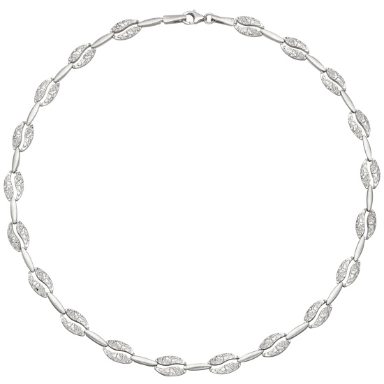 Collier Halskette 925 Sterling Silber gehämmert 45 cm Kette Silberkette