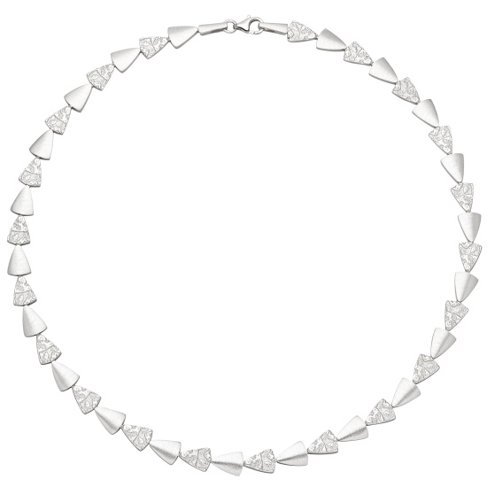 Collier Halskette 925 Sterling Silber gehämmert 45 cm Kette Silberkette