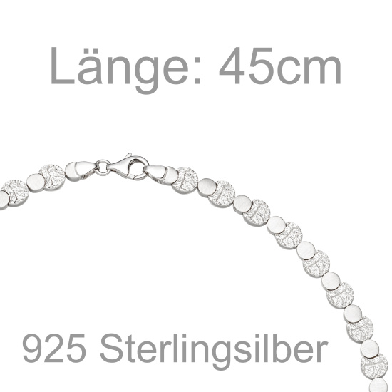 Collier Halskette 925 Sterling Silber gehämmert 45 cm Kette Silberkette