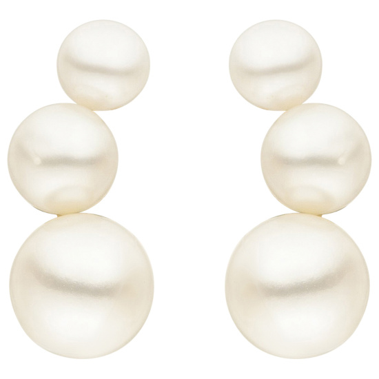 Ohrstecker 585 Gold Gelbgold 6 Süßwasser Perlen Ohrringe Perlenohrringe