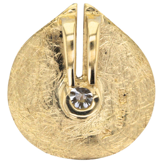 Anhänger 585 Gold Gelbgold eismatt 1 Diamant Brillant Diamantanhänger