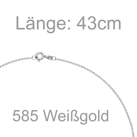 Collier Halskette 585 Gold Weißgold 7 Diamanten Brillanten 43 cm Kette
