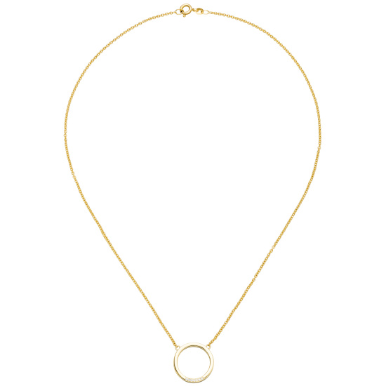 Collier Halskette 585 Gold Gelbgold 7 Diamanten Brillanten 44 cm Kette