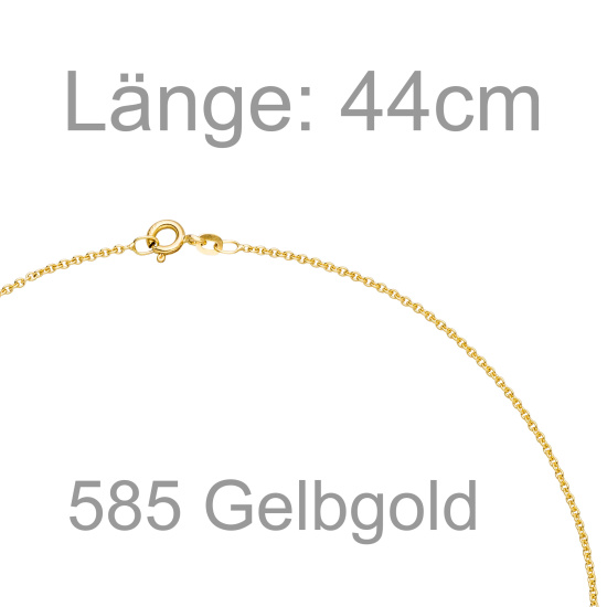Collier Halskette 585 Gold Gelbgold 7 Diamanten Brillanten 44 cm Kette