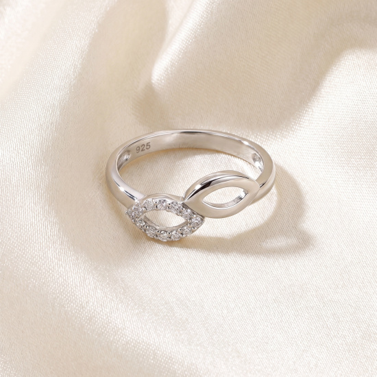 Damen Ring 925 Sterling Silber 12 Zirkonia Silberring