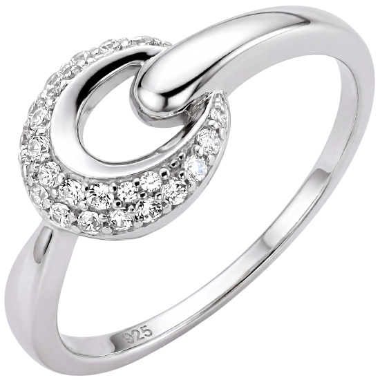 Damen Ring 925 Sterling Silber 25 Zirkonia Silberring