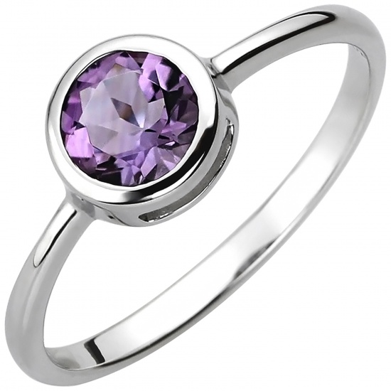 Damen Ring 925 Sterling Silber 1 Amethyst lila violett Silberring