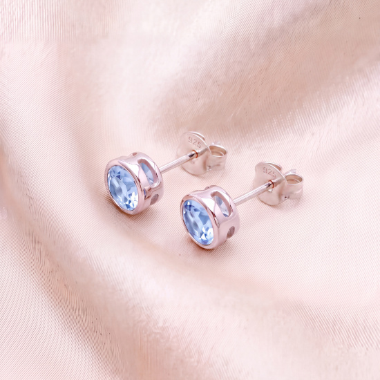 Ohrstecker 925 Silber 2 Blautopase hellblau blau Ohrringe Silberohrringe