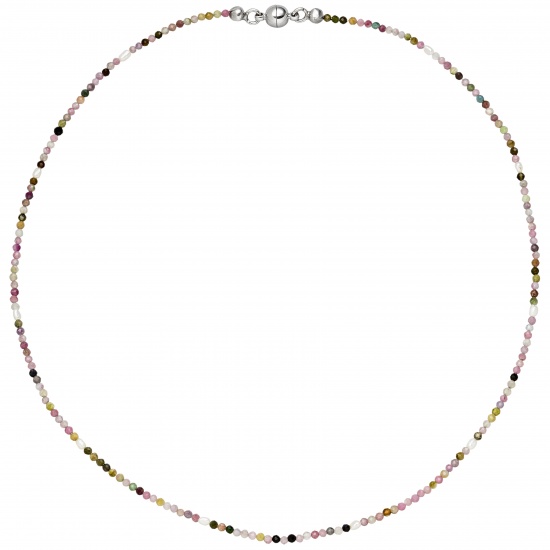 Halskette Kette mit Süßwasser Perlen und Turmalin 46 cm